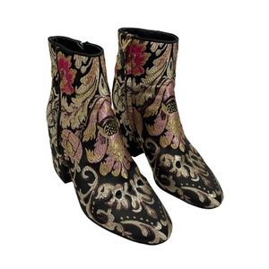 Sam Edelman Brocade Block Heel Boots 9